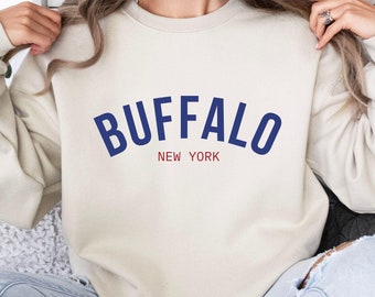 Buffalo Football Vintage Style Crewneck Sweatshirt | Retro Football Sweatshirt | Christmas Gift for Bills Fans Buffalo