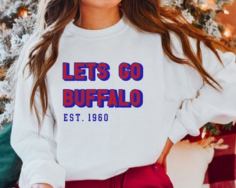 Buffalo Sweatshirt, Buffalo Football Crewneck, Vintage Buffalo Crewneck, Christmas Gifts for Buffalo, Buffalo Football Fan Crewneck