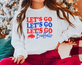 Buffalo Sweatshirt, Buffalo Football Crewneck, Vintage Buffalo Crewneck, Christmas Gifts for Buffalo, Buffalo Football Fan Crewneck