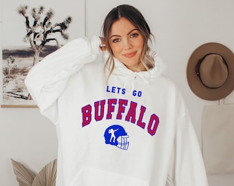 Buffalo Womens Sweatshirt, Buffalo Football Hoodie, Vintage Buffalo Sweatshirt, Retro Buffalo Football Crewneck, Buffalo Hoodie Women