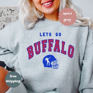 Lets Go Buffalo Sweatshirt, Buffalo Football Crewneck, Vintage Buffalo Crewneck, Christmas Gifts for Buffalo, Buffalo Football Fan Crewneck