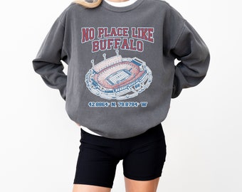 Vintage Buffalo Crewneck, Comfort Colors Vintage Shirt Women, Christmas Gifts for Buffalo, Buffalo Football Fan Shirt