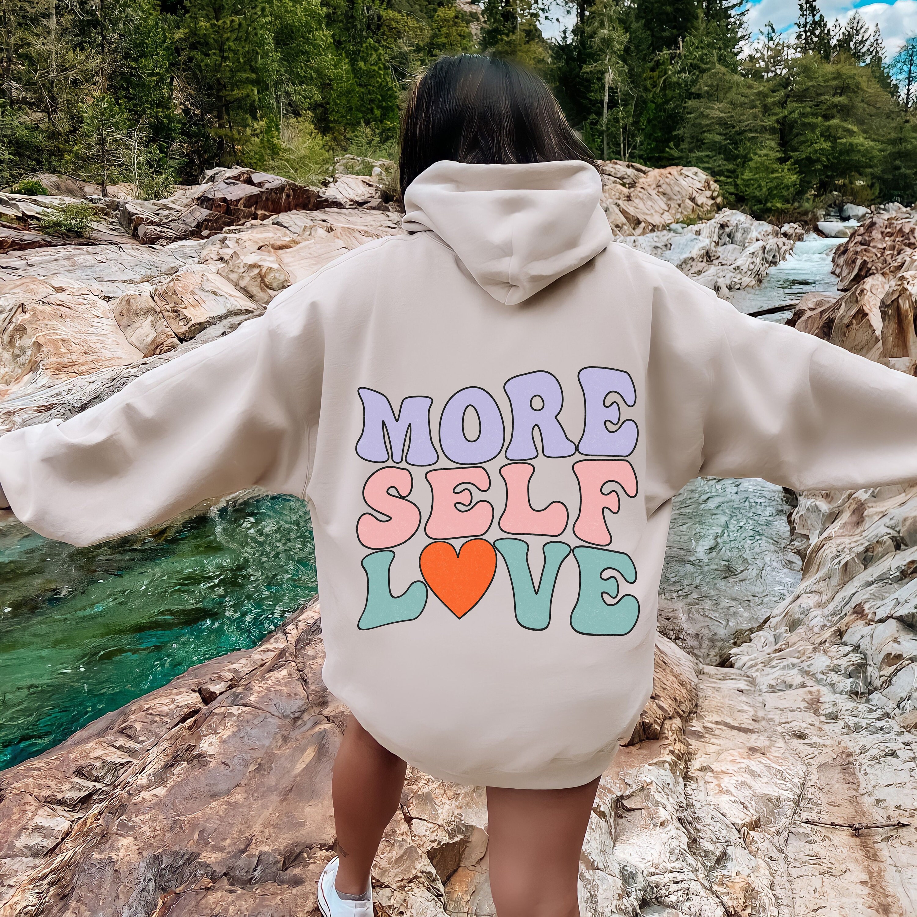 More Self Love Crewneck Smiley Beach Self Love Hoodie Y2K