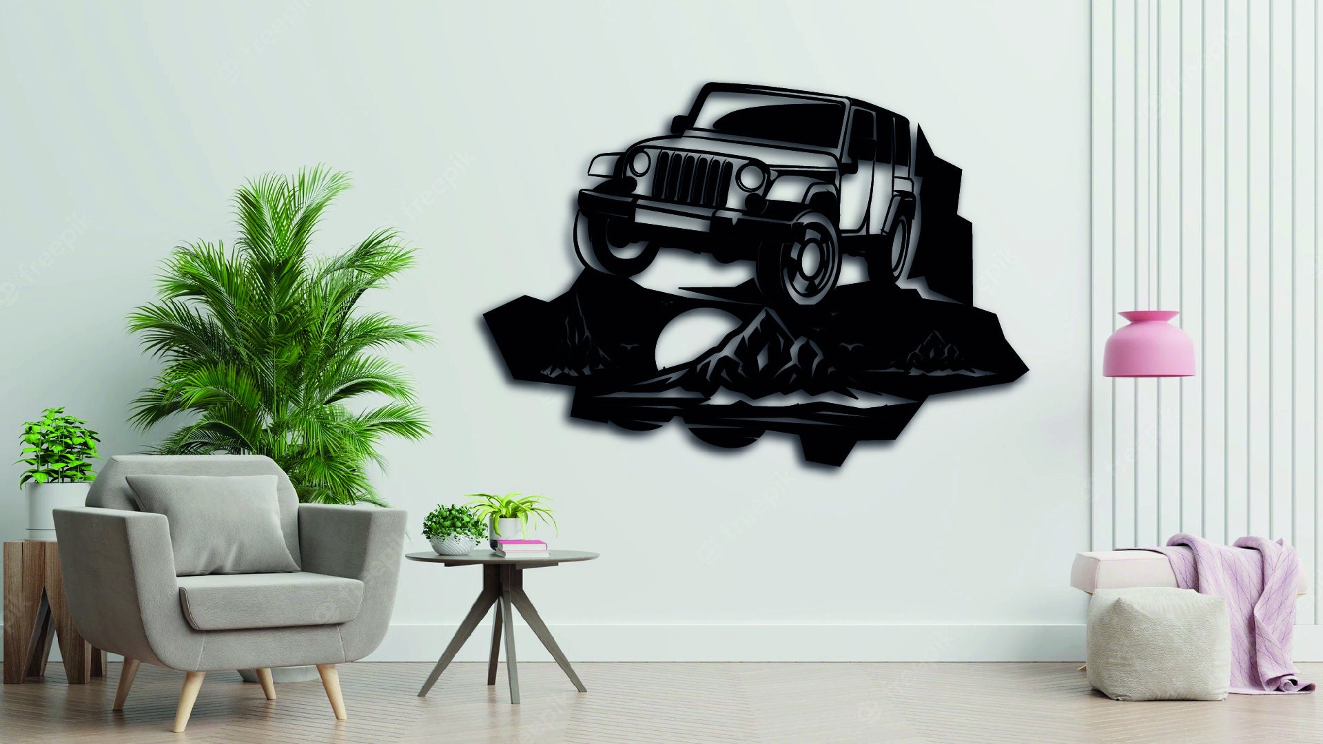 Jeep 4x4 Metal Wall Art Svgdxf, Laser Cut File, Metal Wall Art Outdoor