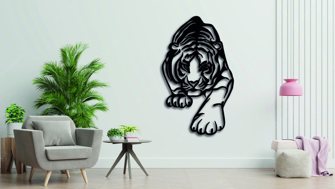 Tiger Metal Wall Art Svgdxf Laser Cut File Metal Wall Art Etsy