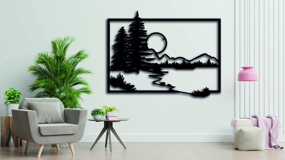 Nature Metal Wall Art Svgdxf Laser Cut Mesh Metal Wall Art Etsy