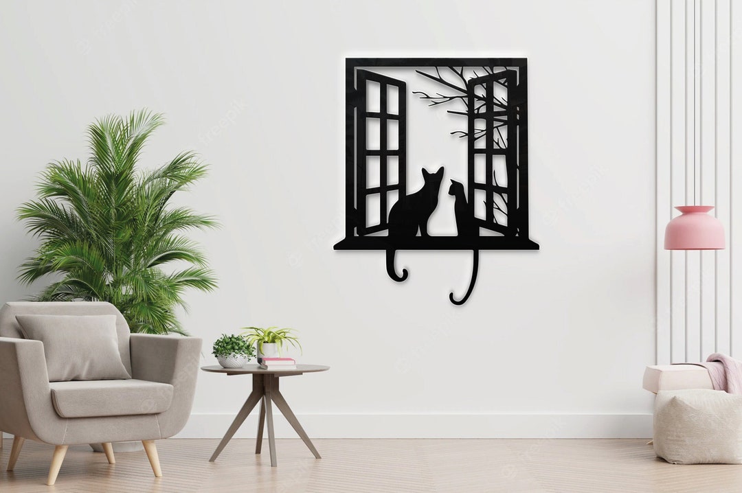 Cat Metal Wall Art Svgdxf Laser Cut Mesh Metal Wall Art Etsy