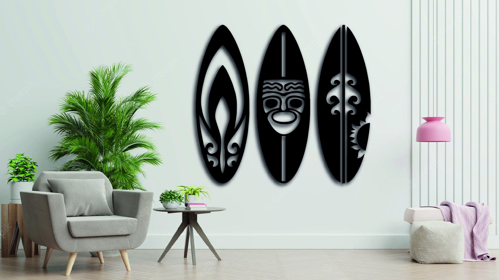 Surfboard Metal Wall Art Svgdxf Laser Cut File Metal Wall Etsy