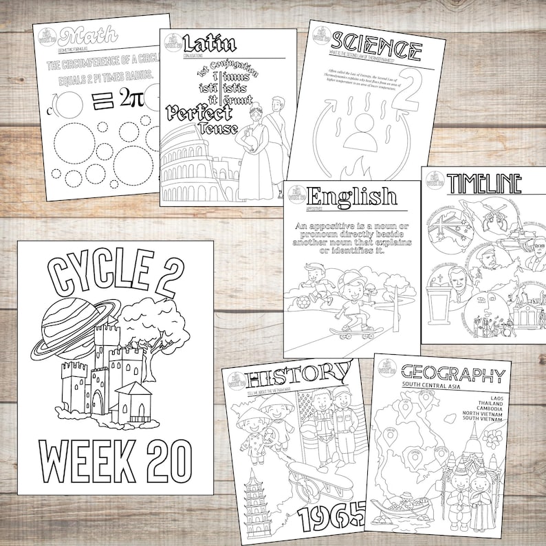 Cycle 2 Memory Work Coloring Pages | Homeschool Printable Pack for ...