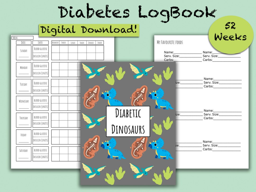 Dinosaur Diabetes Journal/log Book Etsy