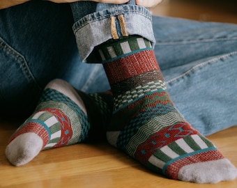 Gemütliche Socken für Männer, gemütliche Geschenke für Männer, warme Socken Männer, Handgestrickte Socken, Geschenk für ihn, Stiefelsocken, Umweltfreundliche Socken, Aktiv Socken