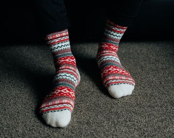 Chaussettes confortables pour hommes, cadeaux confortables pour hommes, chaussettes chaudes pour hommes, chaussettes tricotées à la main, cadeau pour lui, chaussettes de démarrage, chaussettes écologiques, chaussettes Aktiv