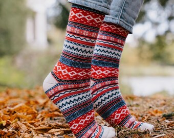 Gemütliche Socken für Frauen, gemütliche Geschenke für Frauen, warme Socken Frauen, Handgestrickte Socken, Geschenk für Sie, Stiefelsocken, Umweltfreundliche Socken, Aktiv Socken