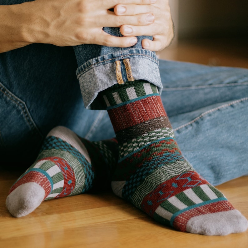 Chaussettes douillettes pour femme, Cadeaux douillets pour femme, Chaussettes chaudes pour femme, Chaussettes tricotées main, Cadeau pour elle, Chaussettes pour botte, Chaussettes écologiques, Chaussettes Aktiv image 2