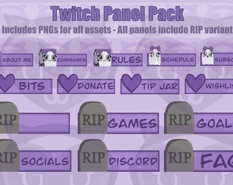 Spooky Cute RIP/Ghost Twitch Panels | 41 Panel Bundle für Streamer | Individualisierbar, Über mich, Befehle, Socials, Zwietracht, Regeln und viele mehr