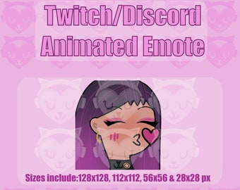 Reyna Kiss Animierte Emote | Twitch Discord YouTube Emote Für Streamer 128 ,112 , 56 &28 px