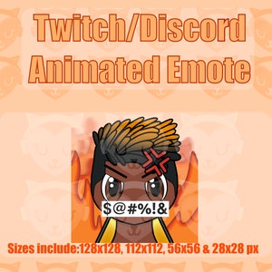 Pheonix Valorant Rage / Angry Animated Emotes  | Twitch Discord YouTube Emote For Streamer 128 ,112 , 56 & 28 px