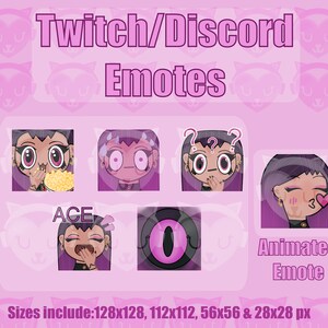 Reyna Valorant (6) Emotes (1) Animated | Twitch Discord YouTube Emote Pack Bundle For Streamer 128 ,112 , 56 & 28 px