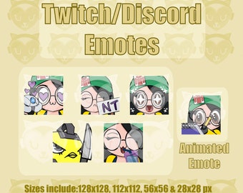 KJ KillJoy Valorant (6) Emotes (1) Animierte | Twitch Discord YouTube Emote Pack Bundle für Streamer 128 ,112 , 56 & 28 px