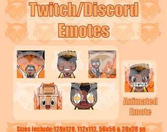 Pheonix Valorant (6) Emotes (1) Animated | Twitch Discord YouTube Emote Pack Bundle For Streamer 128 ,112 , 56 & 28 px