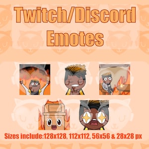Pheonix Valorant 5 Emotes | Twitch Discord YouTube Emote Pack Bundle For Streamer 128 ,112 , 56 & 28 px