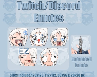 Jett Valorant (6) Emotes (1) Animated | Twitch Discord YouTube Emote Pack Bundle For Streamer 128 ,112 , 56 & 28 px