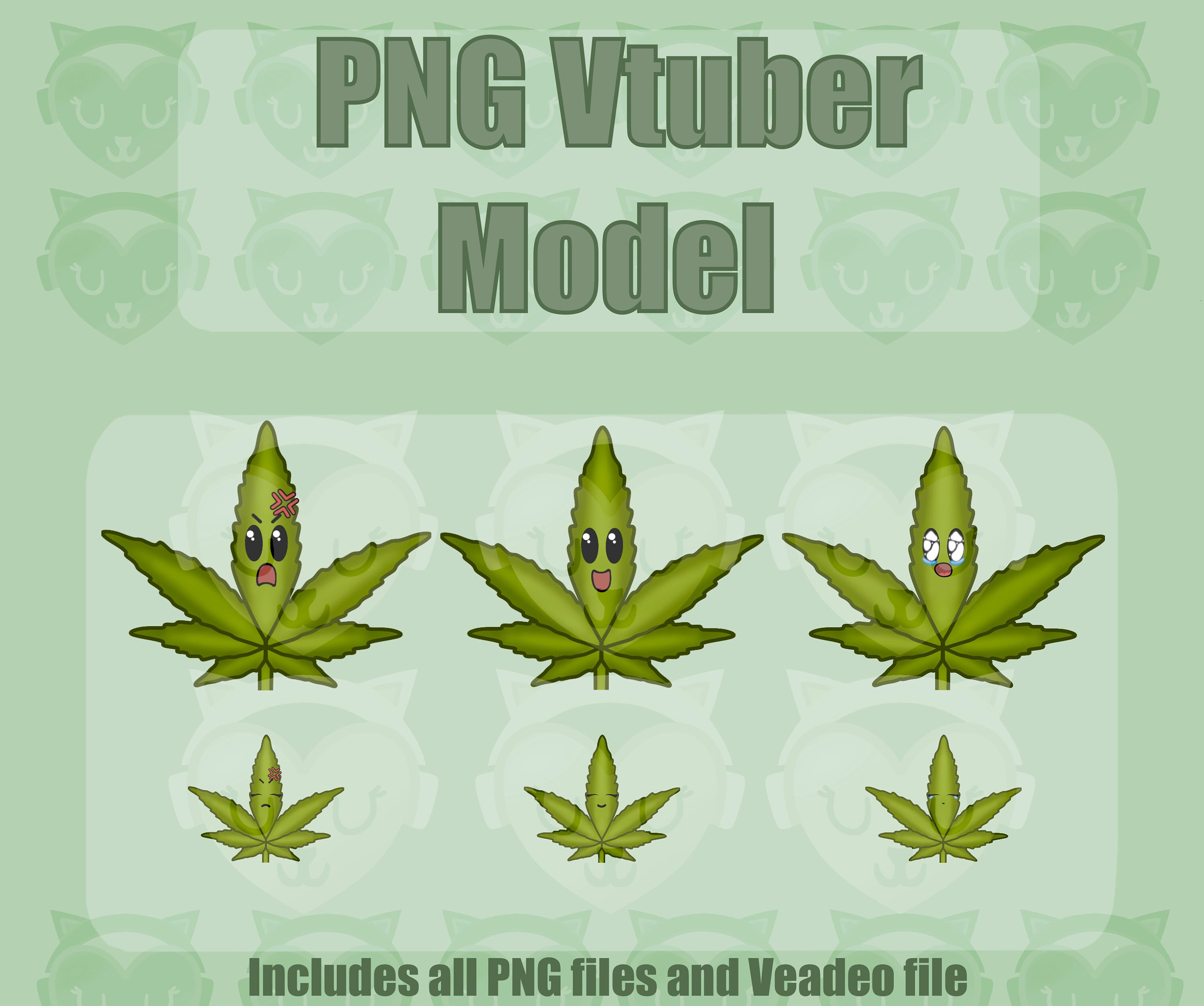 Weed Leaf PNGtuber  | Twitch Discord YouTube 420 Mary Jane Vtuber For Streamer