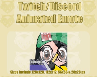 KJ KillJoy Valorant Take Notes Animated Emotes | Twitch Discord YouTube Emote For Streamer 128 ,112 , 56 & 28 px
