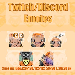 Raze Tapferant 5 Emotes | Twitch Discord YouTube Emote Pack Bundle für Streamer 128 ,112 , 56 & 28 px
