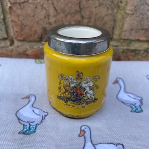 Vidro antigo Stourbridge DG novidade Coleman’s D.S.F Mustard Pot/Inkwell