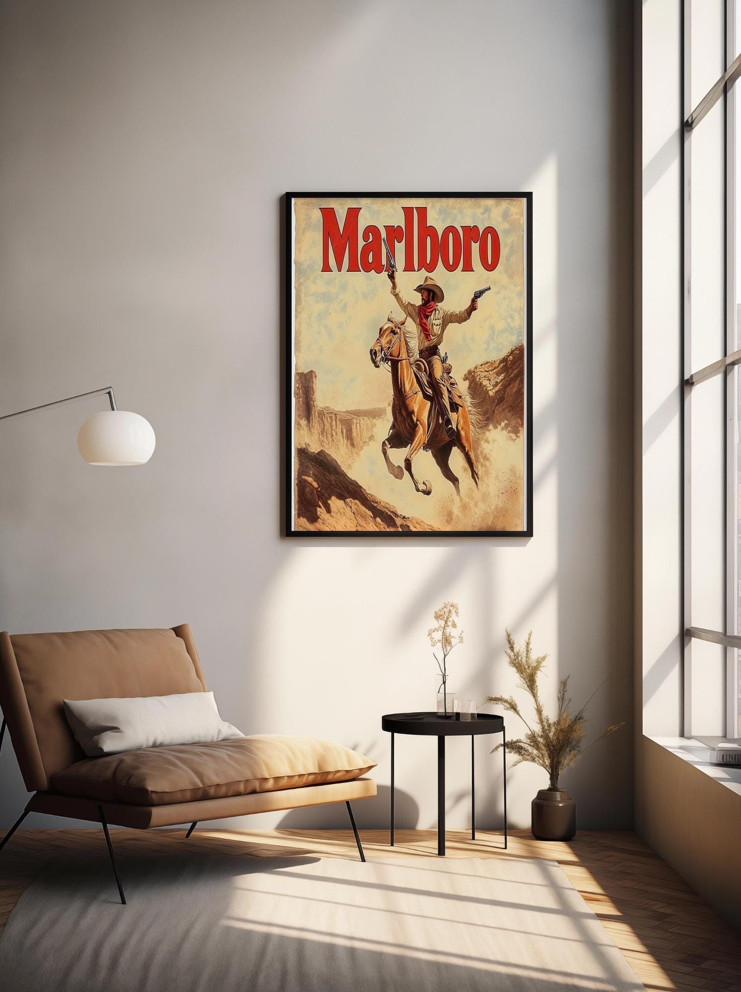 Vintage Marlboro Cowboy Print: Western Wall Art Digital Download