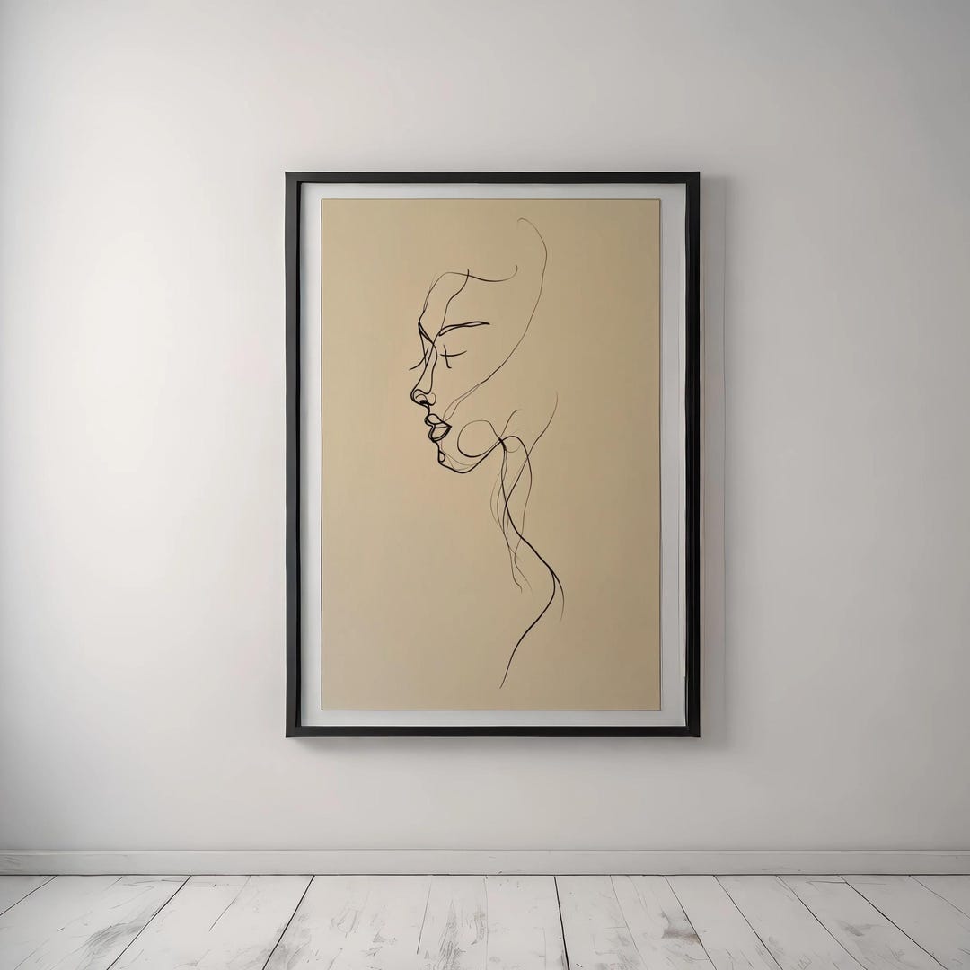 Minimalist Female Line Art Print: Abstract One-line Drawing Wall Decor ...
