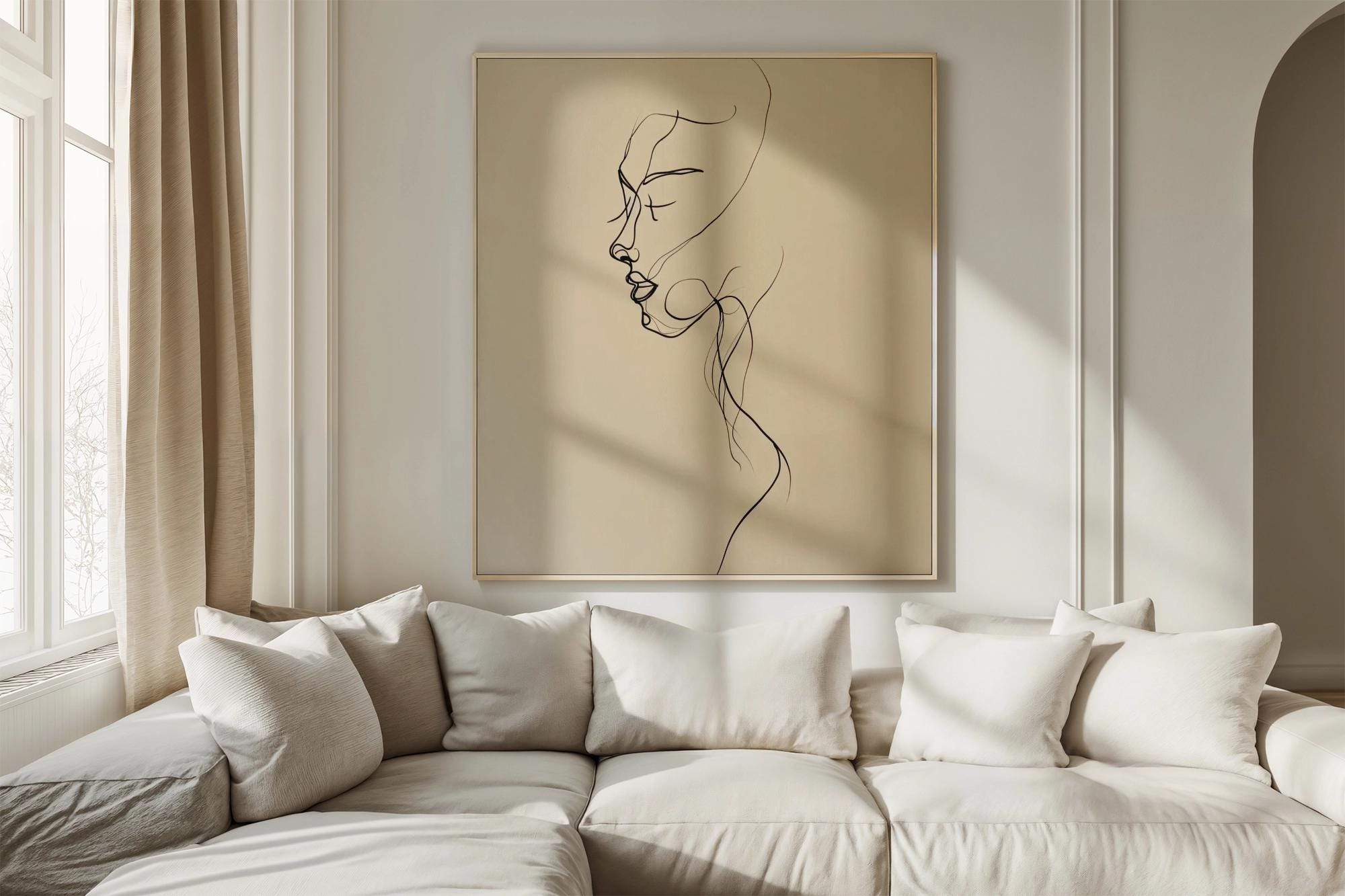 Minimalist Female Line Art Print: Abstract One-line Drawing Wall Decor ...