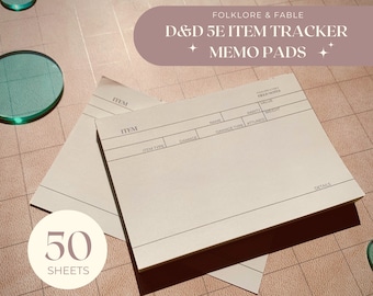 D & D Notizblöcke | D&D Player Notizblöcke | Dungeons and Dragons Briefpapier | D+D Geschenke | Schlichtes D und D Zubehör | D&D Büro