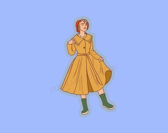 Raincoat Girl Vinyl Sticker | Waterproof Laptop, Tumbler Decal