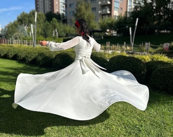 Handmade Sufi Whirling Skirt: Maserati Crepe Fabric - Etsy