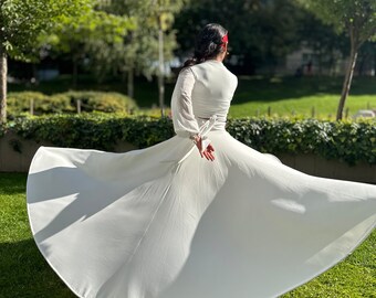 Handmade Sufi Whirling Skirt: Maserati Crepe Fabric - Etsy