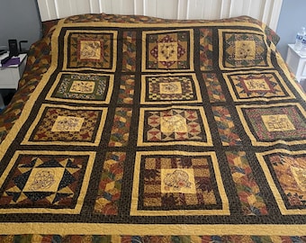 One of a kind embroidered and sewn quilt