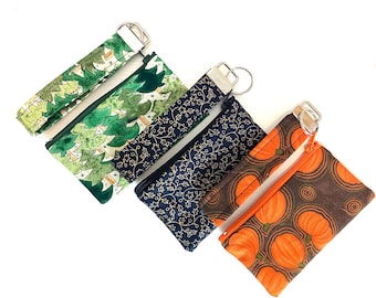 Fun Fabric Wristlet Key Fob and Wallet Combo