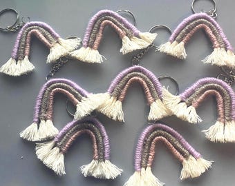 Handmade Rainbow Yarn Keychain: Personalized Bag Accessory