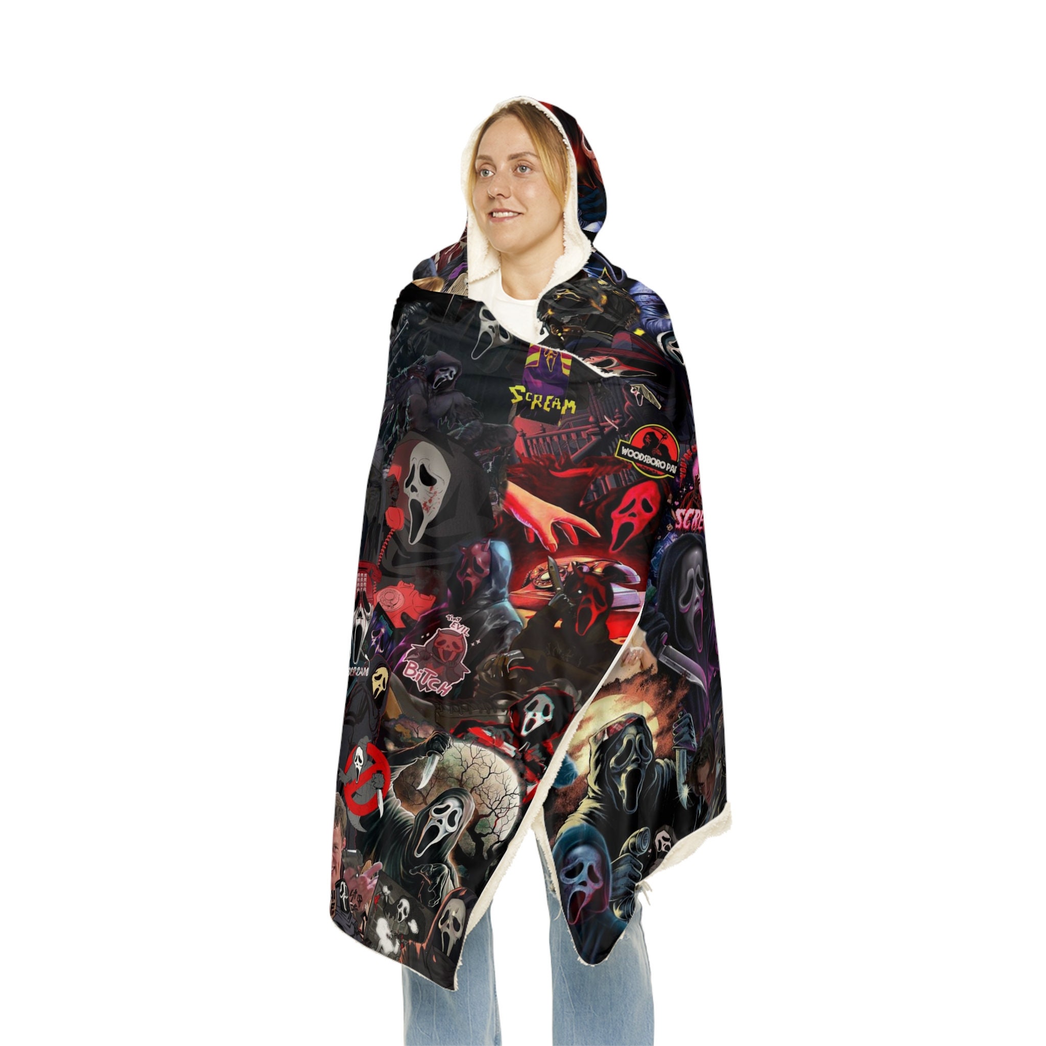 Discover Scream Ghostface Snuggle Hoodie Blanket 90s Horror movies