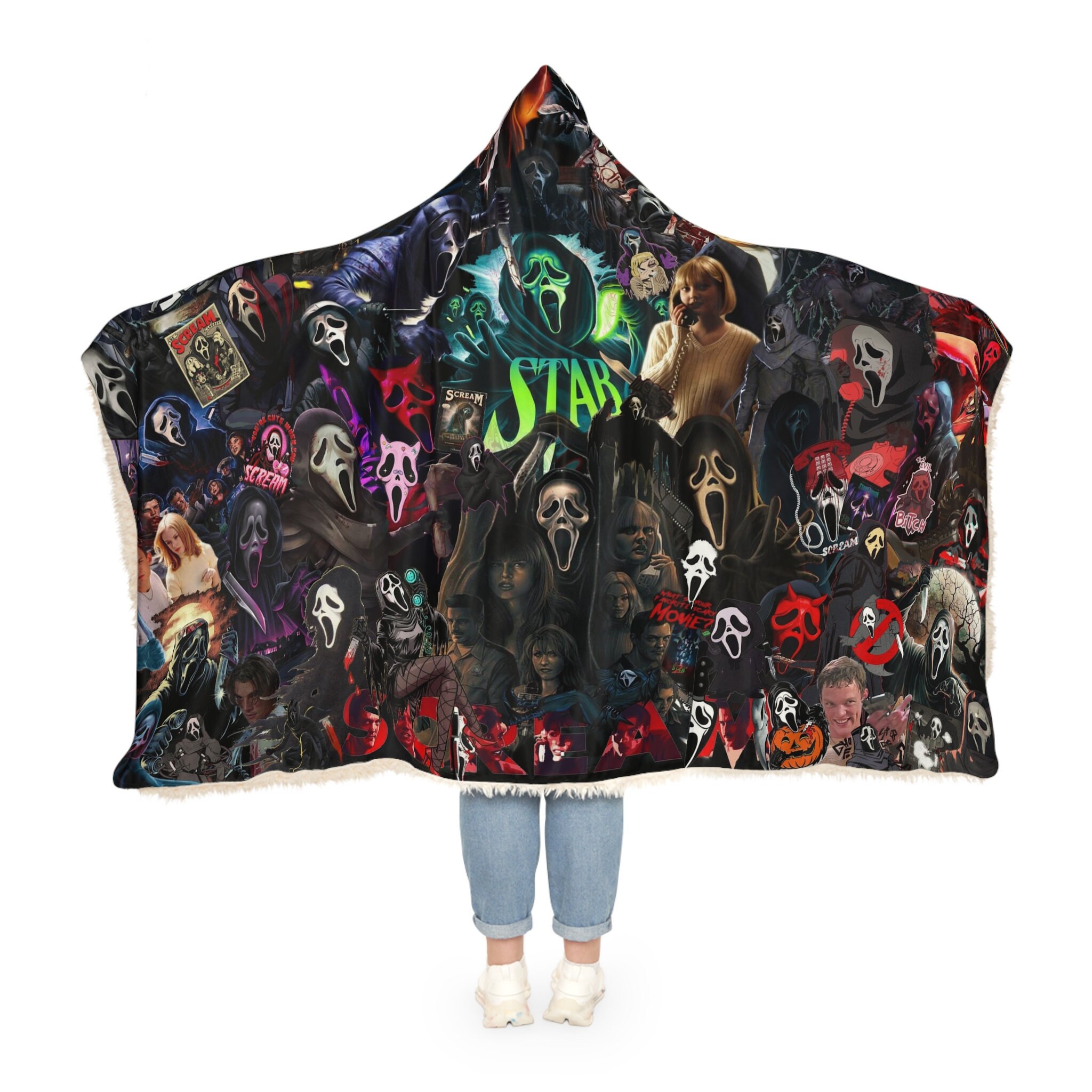 Discover Scream Ghostface Snuggle Hoodie Blanket 90s Horror movies