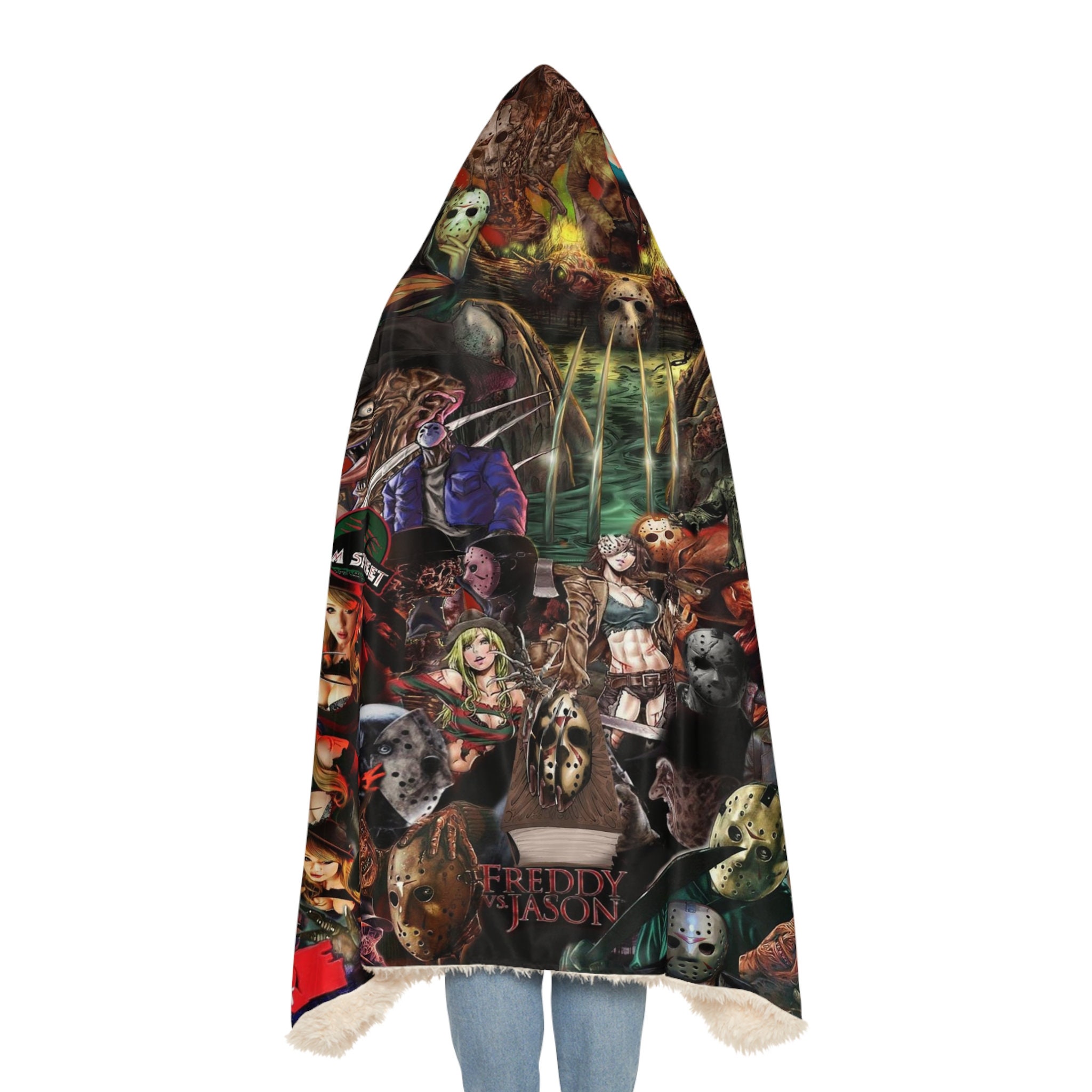 Discover Freddy Vs Jason Hoodie Blanket Horror Movie Blanket Halloween RetroHorror Collection