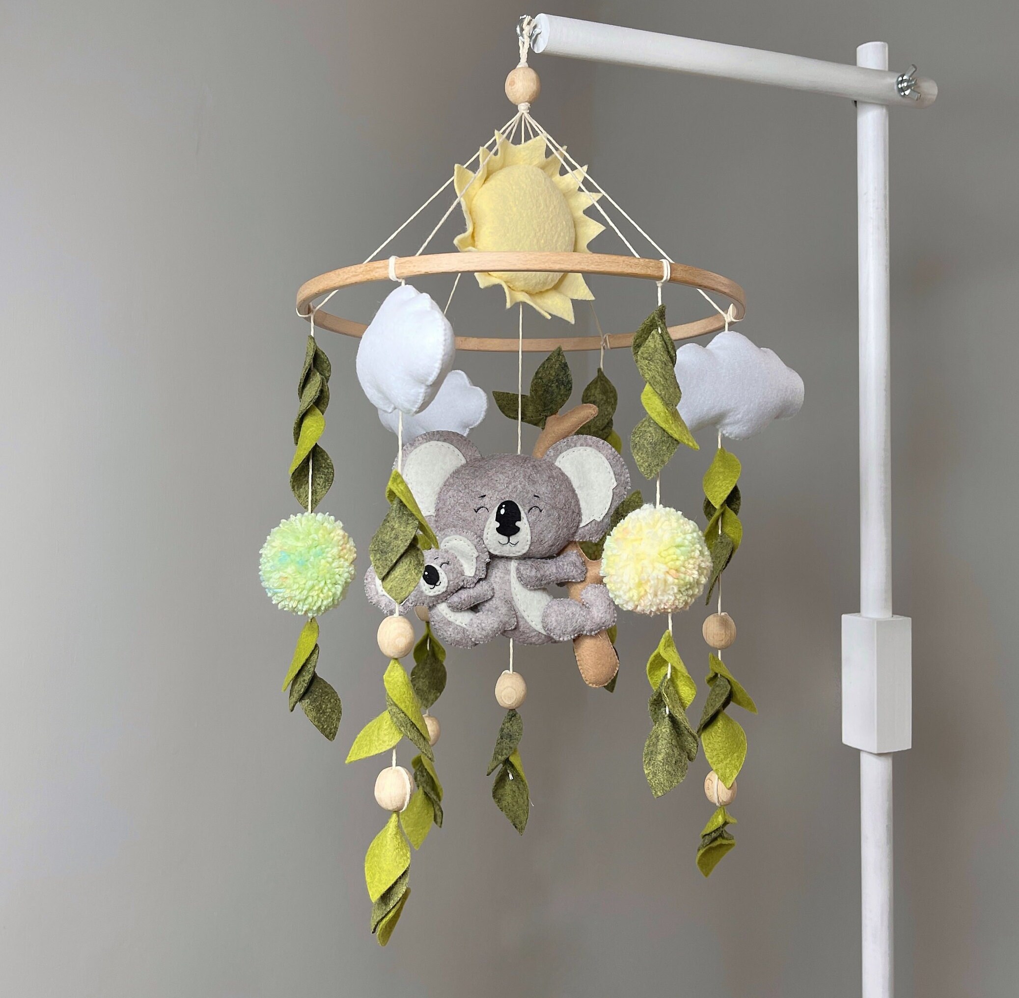 Baby Safari Mobile Neutral Animals Australia Nursery Mobile Felt Crib