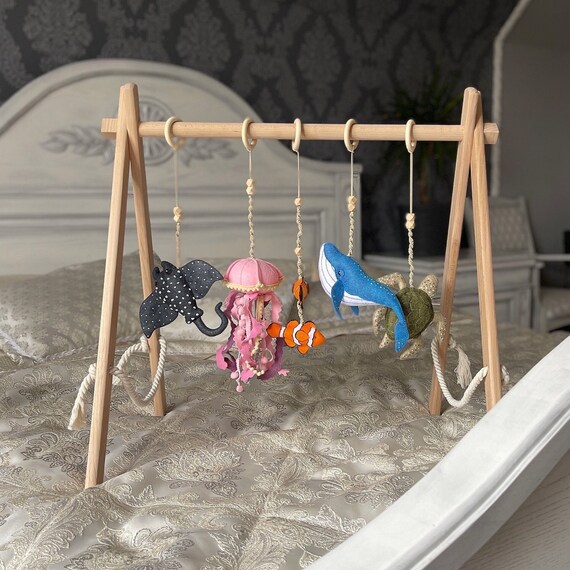 Sea Activity Gym Hanging Toys Baby Play Gym Set| Wooden Baby Gym