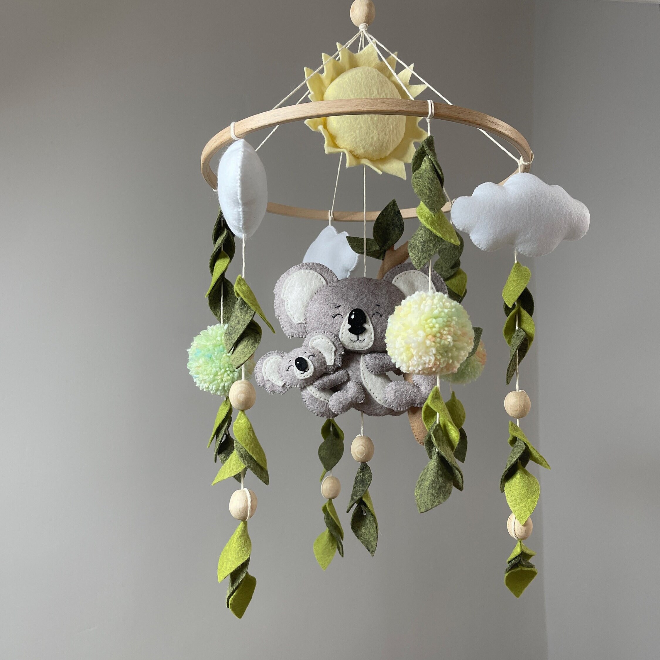 Baby Safari Mobile Neutral Animals Australia Nursery Mobile Felt Crib