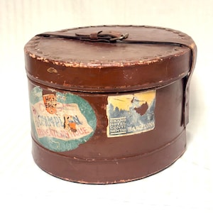 Antique Leather Hat Box - Etsy display picture 1