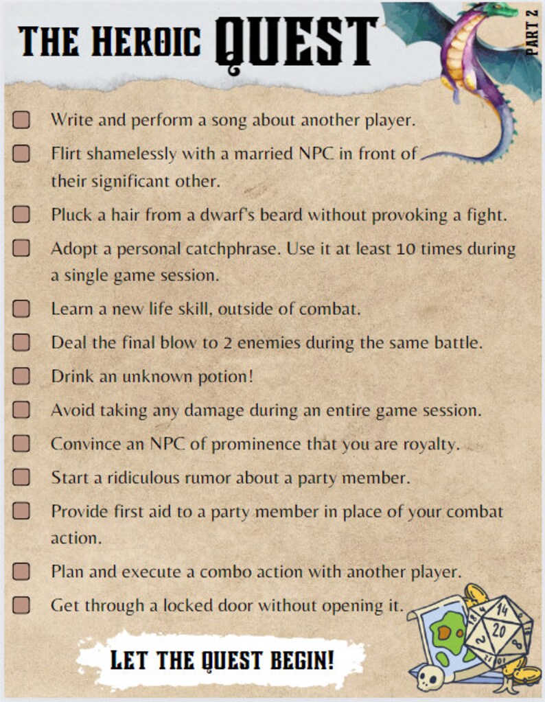 Buy Printable Dnd Scavenger Hunt Online in India Etsy