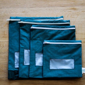 Sac de congélation imperméable et lavable En coton enduit & film alimentaire Vert foncé