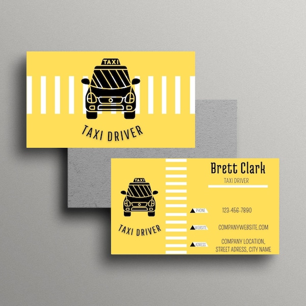 Business Card |  Business Card Bundle | Canva Template | Customizable Business Card | taxi driver business card.